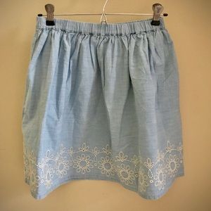 Gap kids denim skirt with embroidery